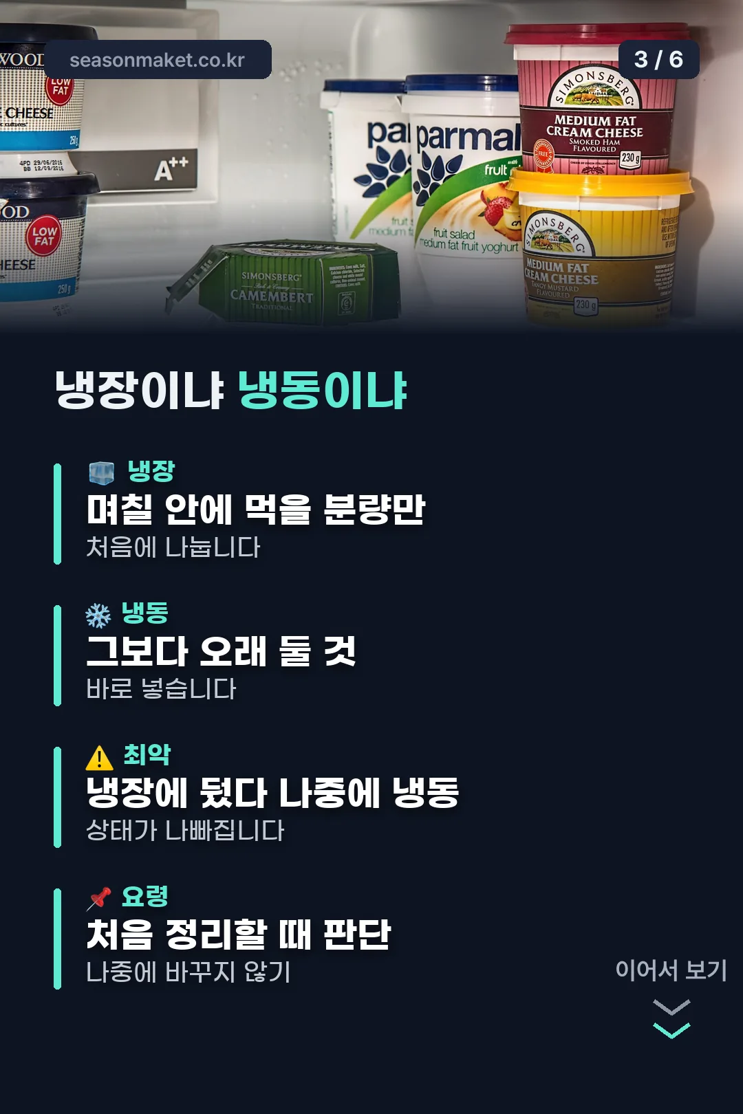 냉장과 냉동 판단