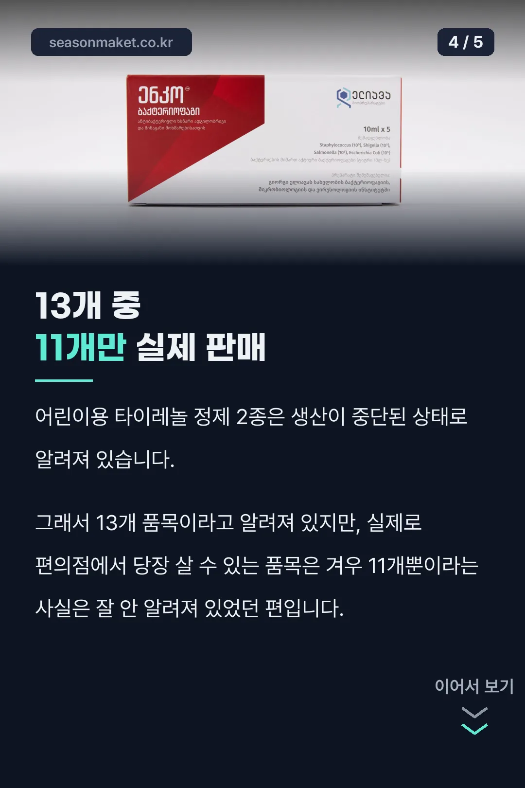 실제 판매 11개 품목